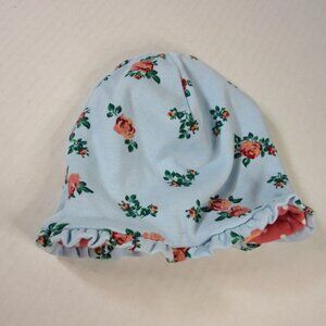 Matilda Jane Hat Reversible Crib Cap Baby Blue Pink Rose Floral Polka Dot 12m